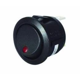 Blue LED On/Off Round Rocker Switch - 12/24V