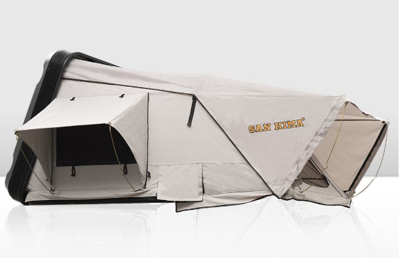 san hima tent San Hima Jervis Roof Top Tent Hardshell Side Opening King Size – All Terrain Africa