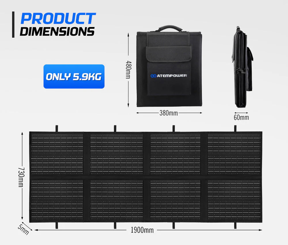 Atem Power 12V 200W Folding Solar Panel Blanket
