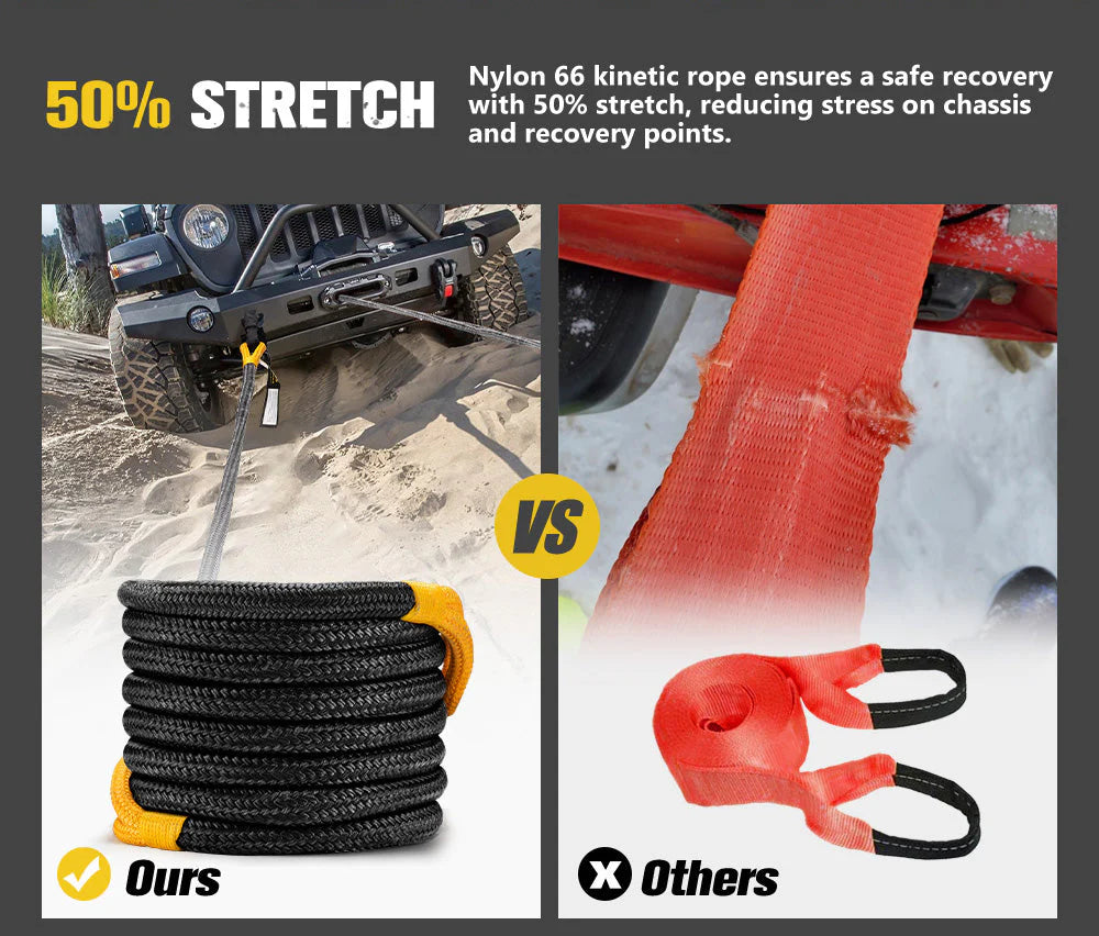 Bunker Indust 9M Kinetic Recovery Rope 15,422kg Snatch Strap Soft