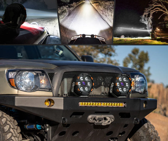 Lightfox Pair 7inch Osram Laser LED Driving Lights 1Lux @ 2,226m 11,285 Lumens