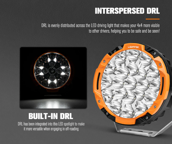 Lightfox 7" Osram LED Driving Lights Spotlights 1Lux @ 1,680m 13,600Lumens