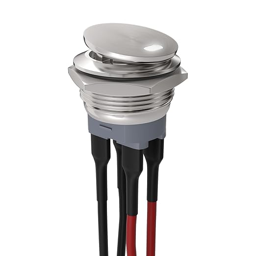 22mm Metal Stainless Steel Toggle Switch IP65 Waterproof Switch with Square Round LED 12VDC 2NO pin