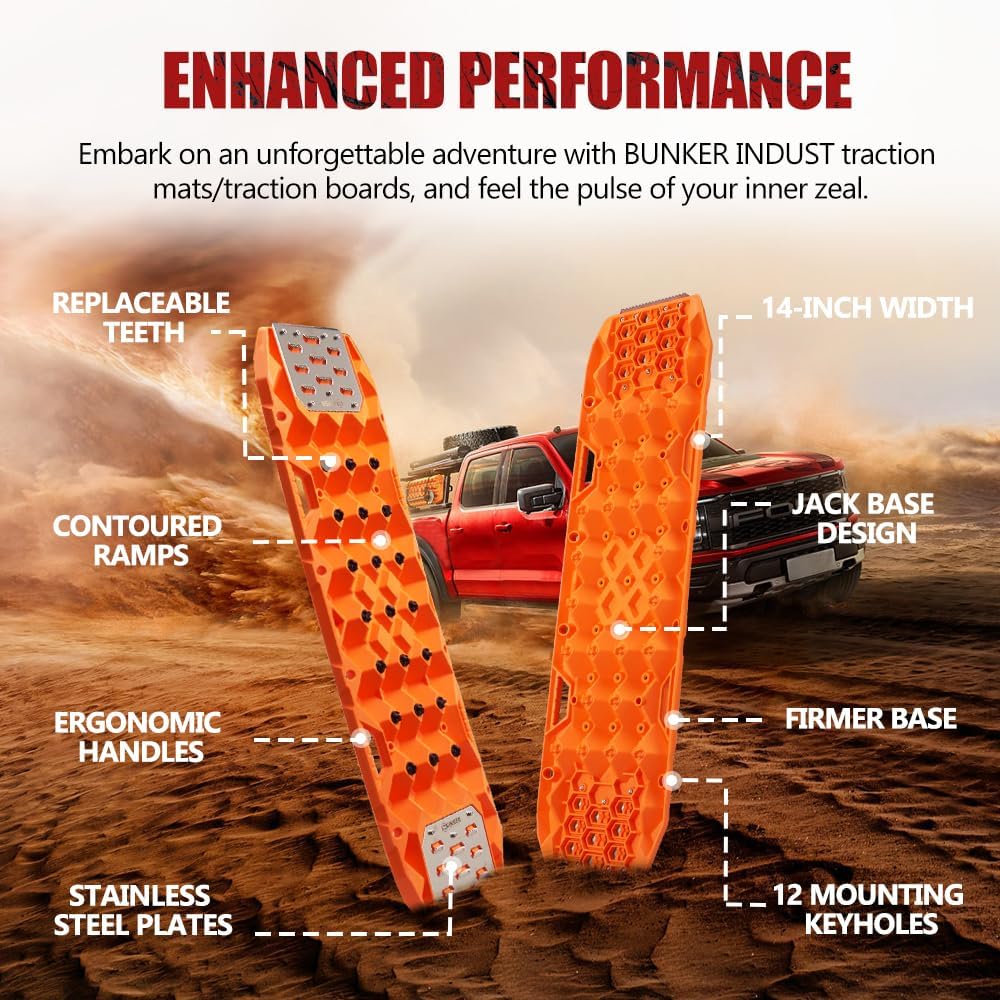 BUNKER INDUST Traction Boards With Replaceable Teeth & Steel Plate