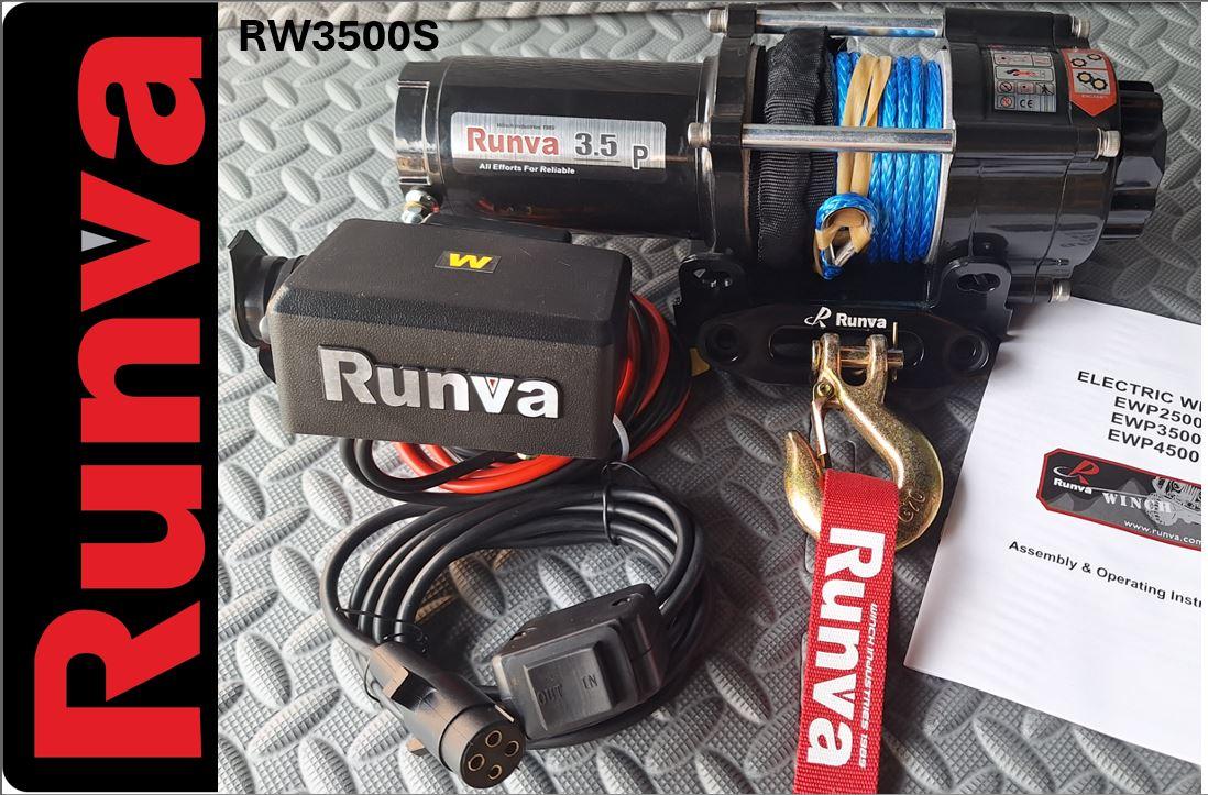 Runva Winch 3,500lbs 12V with Synthetic Rope (1,588kg) Wired