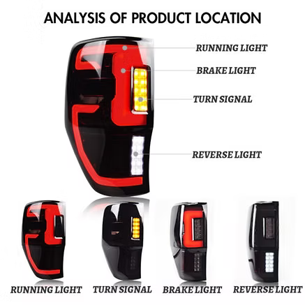 Ford Ranger LED Running Tail Light - Dynamic Welcome Smoke Lens