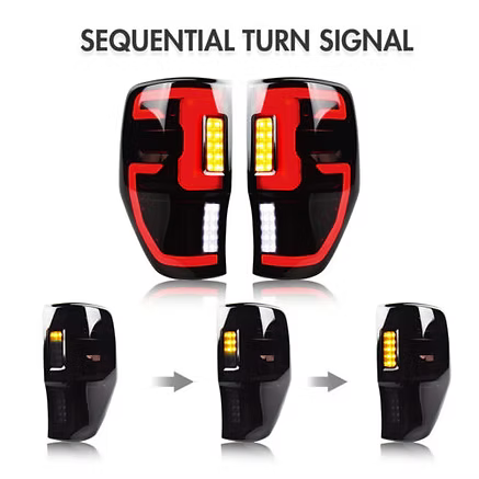 Ford Ranger LED Running Tail Light - Dynamic Welcome Smoke Lens