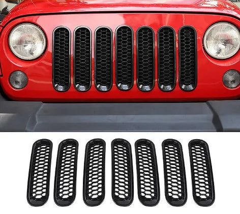 JK Front Grille Honeycomb Cover Insert Mesh w/o lock hole