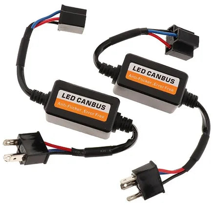 2PC H4 Error Free LED Headlight Anti Flicker Resistor Canceller Decoder
