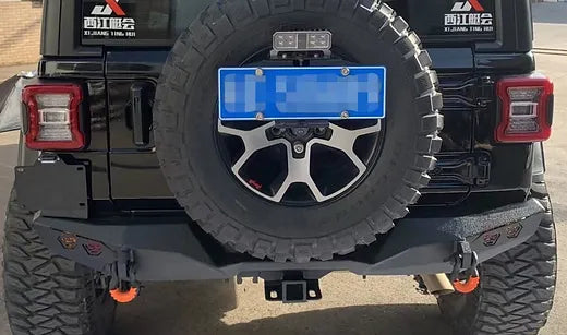 JK Longhorn MAX-WD Rear Bumper w/ LED+D-Ring+ Number Plate Holder