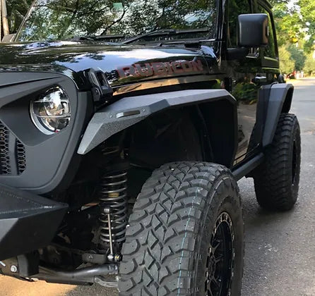 JL Longhorn Aluminum Front Fender Flares with Lights