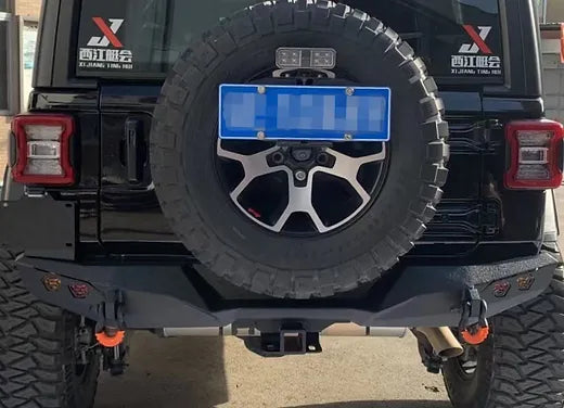 JK Longhorn MAX-WD Rear Bumper w/ LED+D-Ring+ Number Plate Holder
