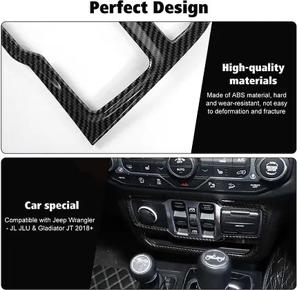 JL/JT Window Control Switch Button Cover (Cabon Fiber Texture)