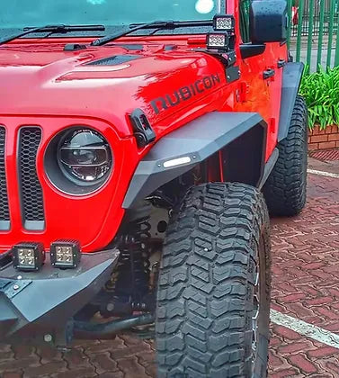 JL Longhorn Aluminum Front Fender Flares with Lights