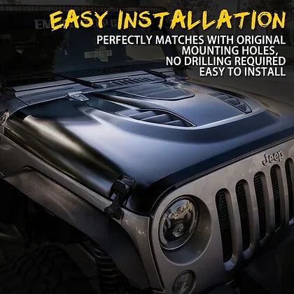 JK Trailcat Bonnet - Steel black e-coated