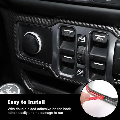 JL/JT Window Control Switch Button Cover (Cabon Fiber Texture)