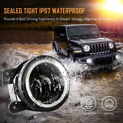 4" Fog Light DRL+Amber Flicker Halo Ring