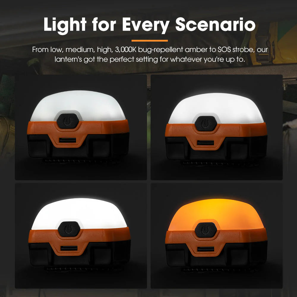 San Hima 2x Camp Light Dual Colour LED Lantern With Inbuilt Lithium Battery