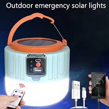 Solar Emergency Light Multifunctional LED Camping Lights USB Rechargeable Lamp Portable Lanterns Remote Control