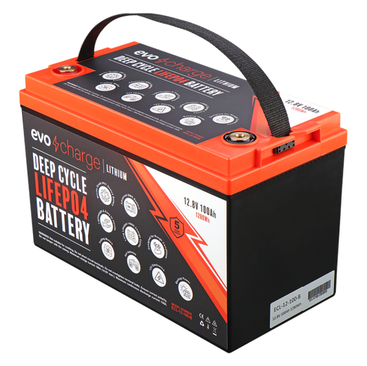 EvoCharge 12V 100Ah LiFePO4 Lithium Battery (12,8V 100Ah)