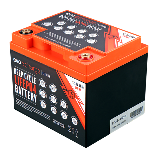 EvoCharge 12V 50Ah LiFePO4 Lithium Battery (12,8V 50Ah)