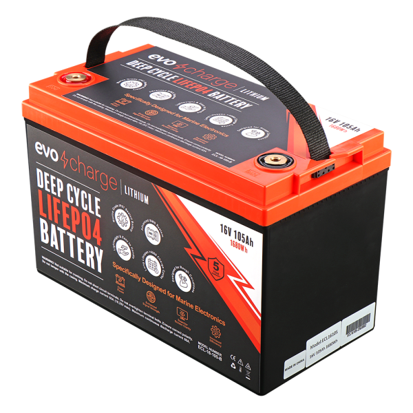 EvoCharge 16V 105Ah LiFePO4 Lithium Battery