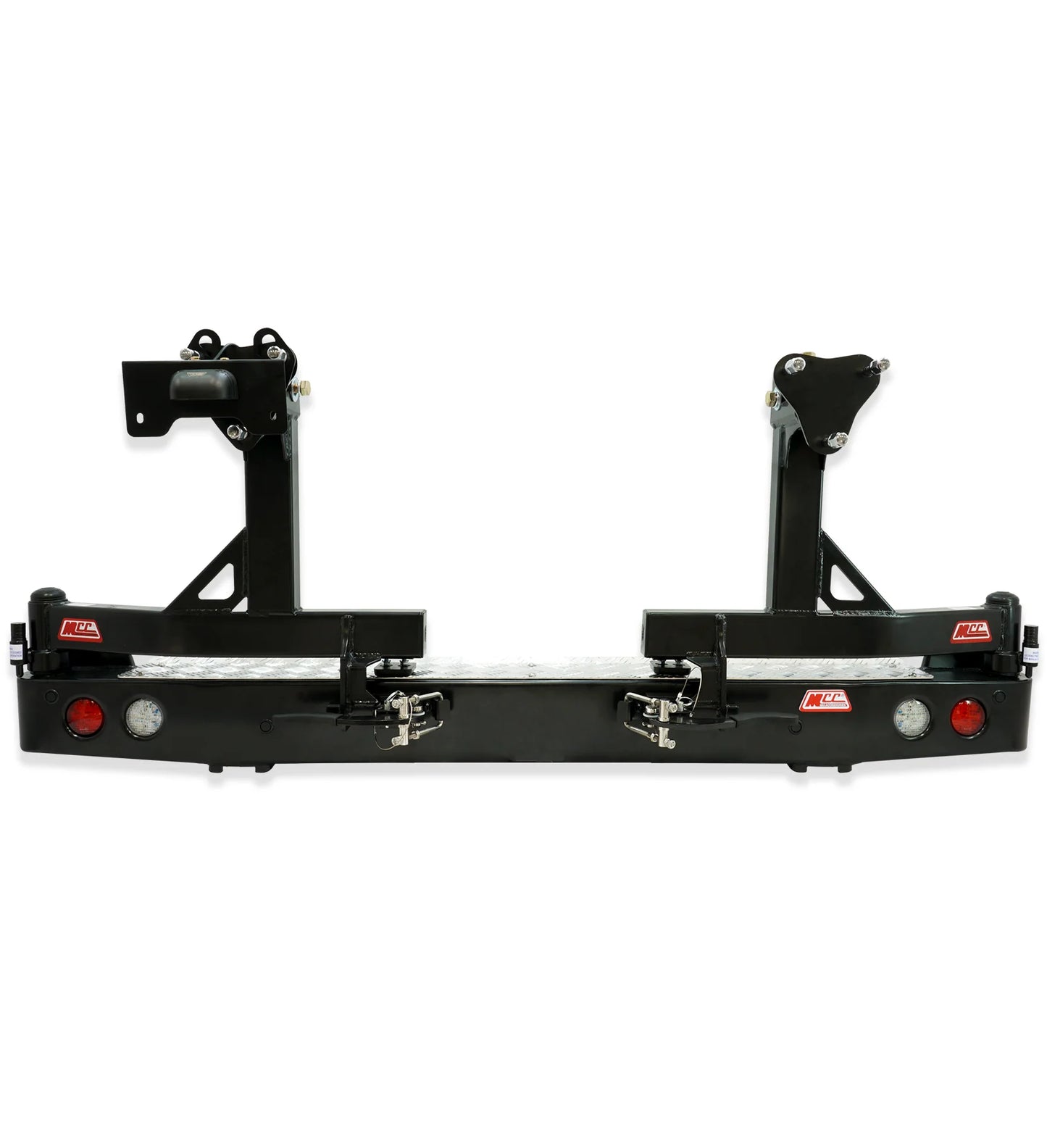 MCC Rear Replacement Bumper with left and right spare wheel carriers and towbar for Toyota LandCruiser 79 Series pickup