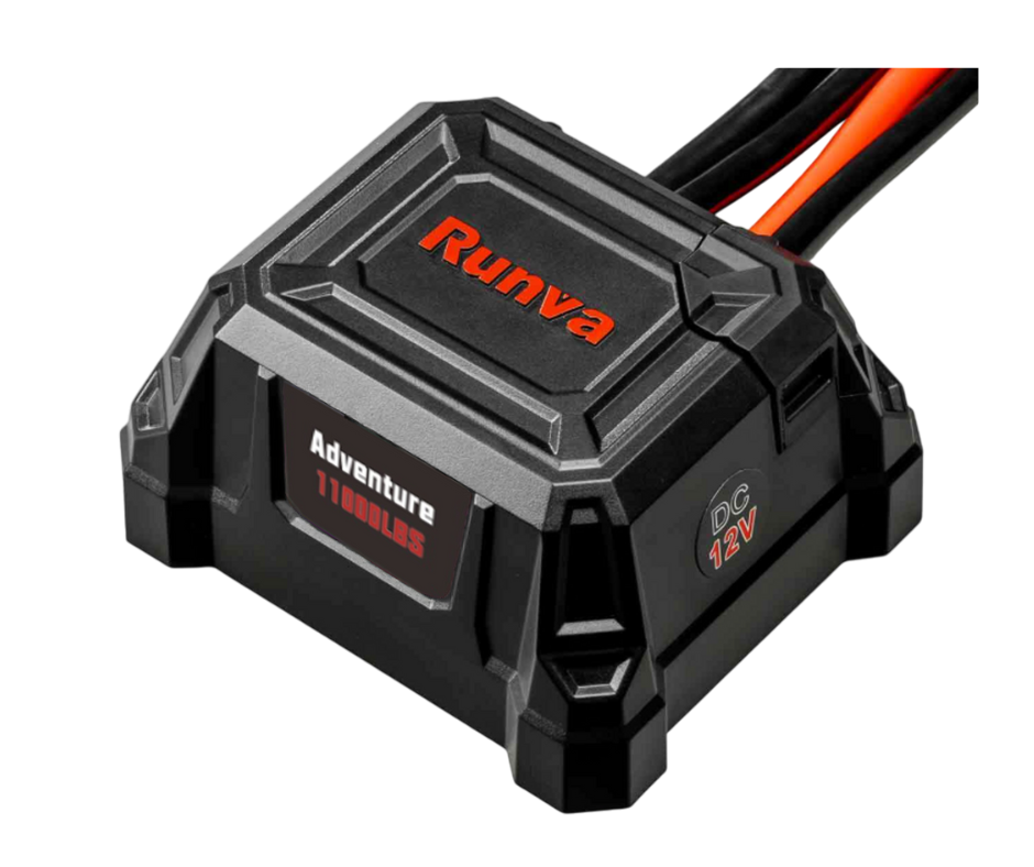 RUNVA Adventure Series 13 000lb 12V electric winch with synthetic rope, IP67 rated premium off-road recovery winch
