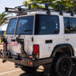 MCC Rear Replacement Bumper with left and right spare wheel carriers and towbar for Toyota LandCruiser 79 Series pickup