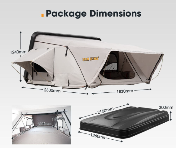 San Hima Jervis Roof Top Tent Hardshell Side Opening King Size