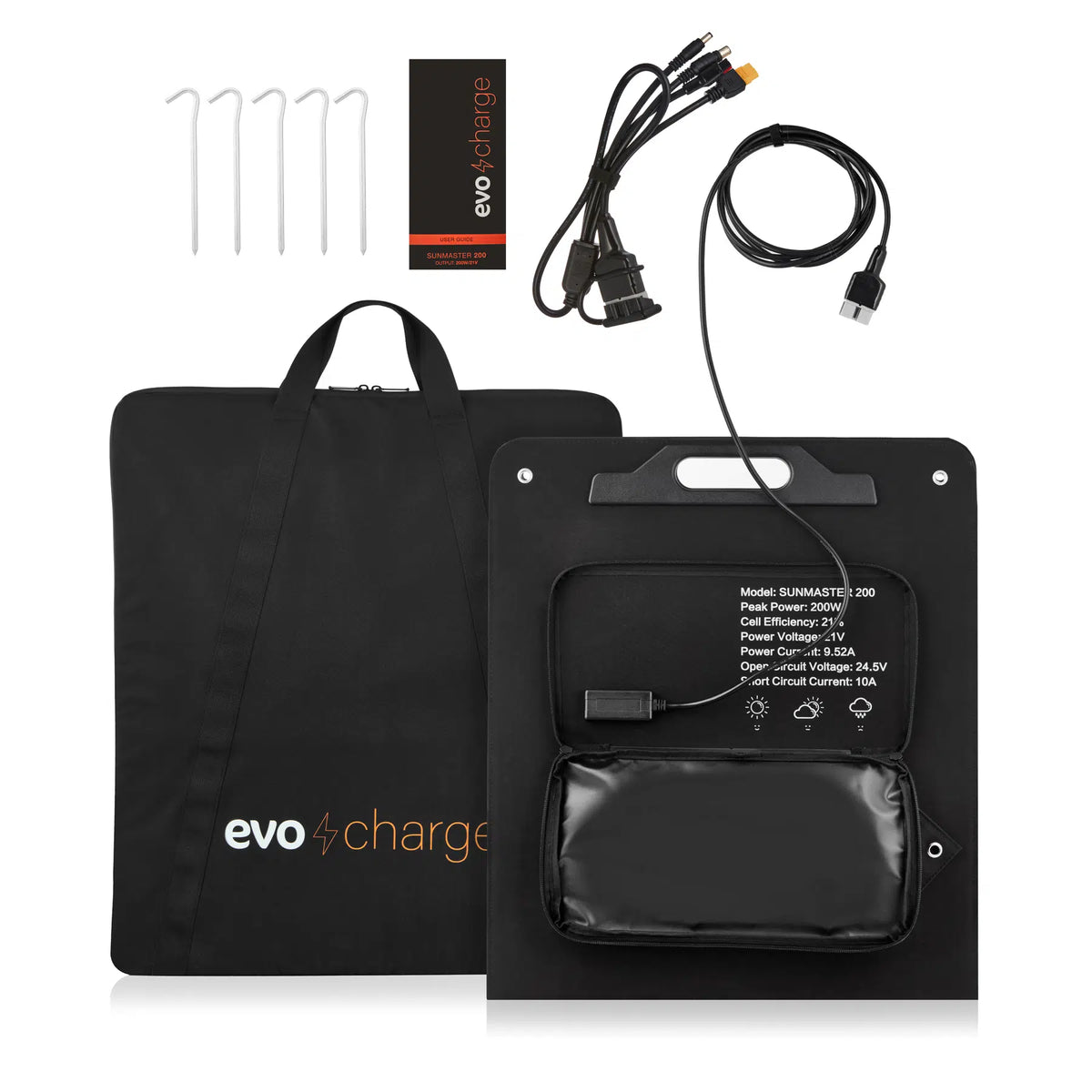 EvoCharge SUNMASTER 200w Portable Solar Panel