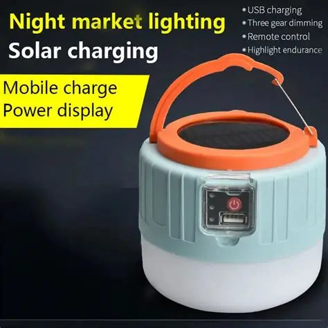 Solar Emergency Light Multifunctional LED Camping Lights USB Rechargeable Lamp Portable Lanterns Remote Control