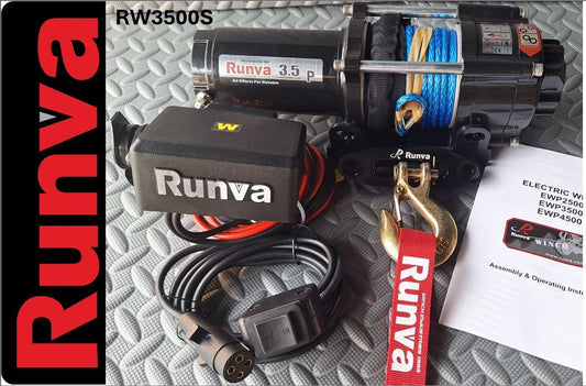 Runva Winch 3,500lbs 12V with Synthetic Rope (1,588kg) Wired