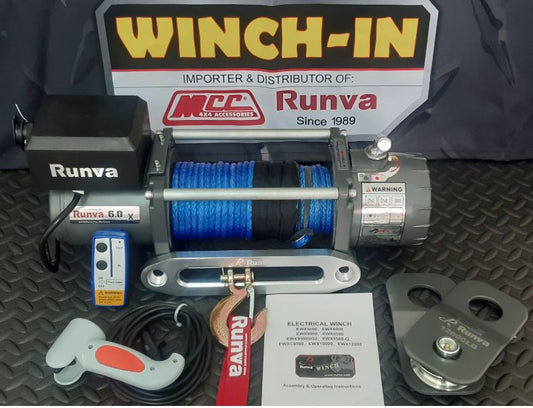 6000 Pound Runva Winch Synthetic Rope