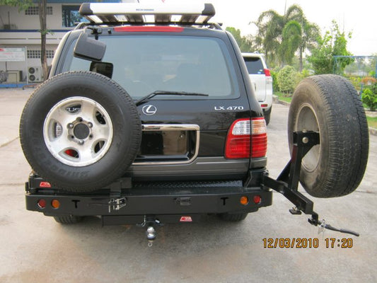 MCC Rear Bumper Replacement Bar with dual swing arms for Toyota LandCruiser 100 Series