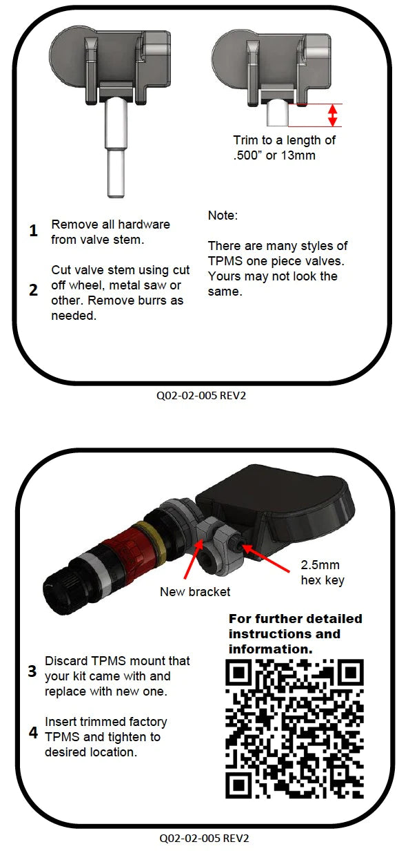 RPV TPMS ADAPTER KIT of 5