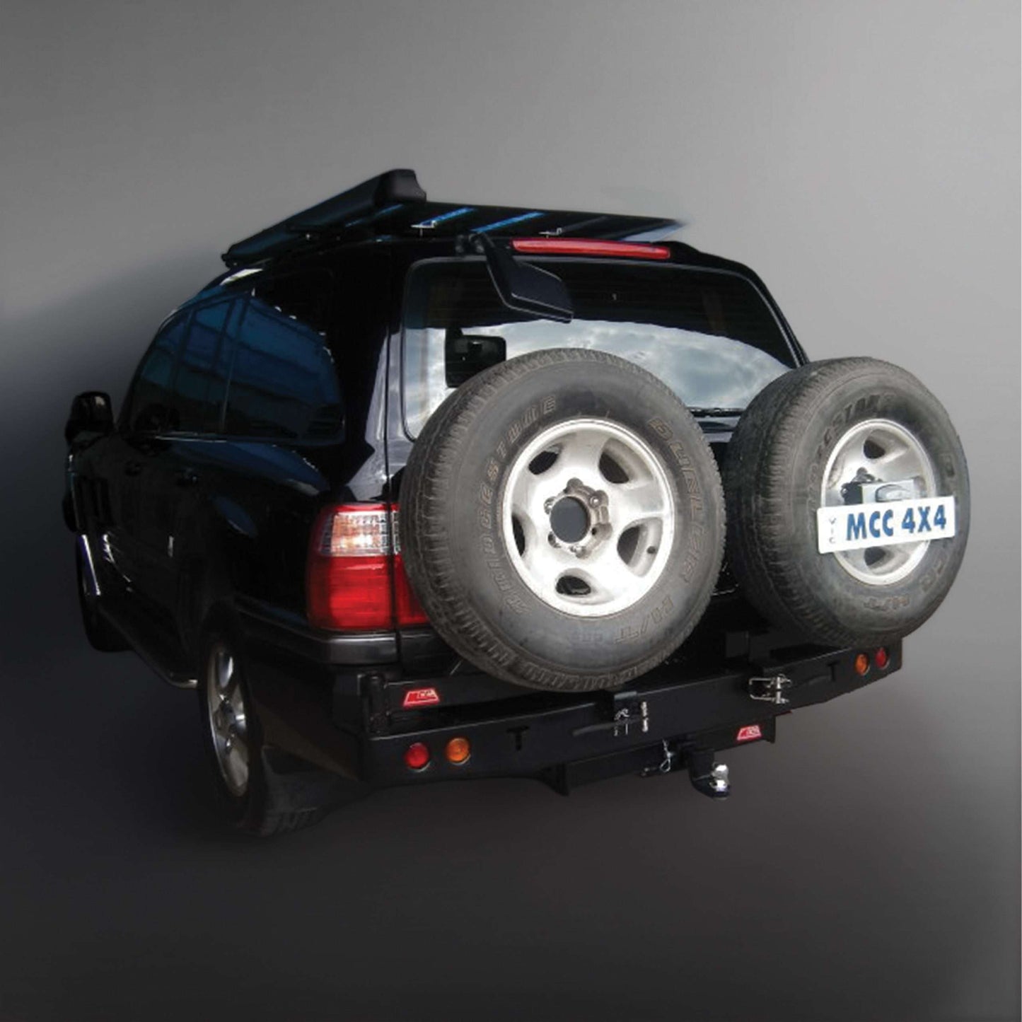 MCC Rear Bumper Replacement Bar with dual swing arms for Toyota LandCruiser 100 Series