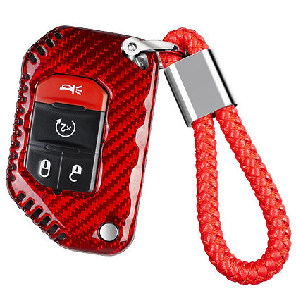 JL/JT Carbon Fiber Key Case (Black/Red)