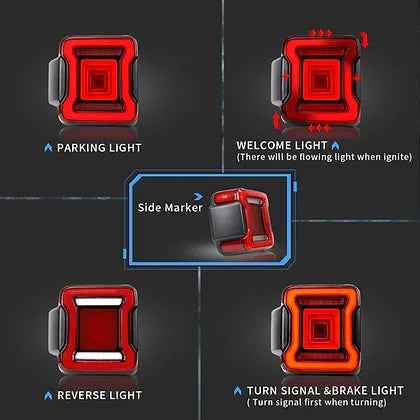 JK Tunnel Tail Light -Clear Lens, JL Style