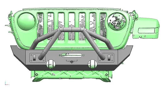 JK/JL Longhorn Double X Striker Front Bumper w/ Winch Cover Plate