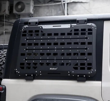 JL Rear Window Armor w/ Recovery Borard & Jerrycan