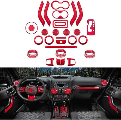 JK 28pcs Black Interior Decoration Trim Kit 2011-2018 (Black)