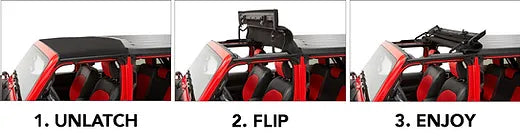 Half Soft Top Sunroof - 07-18 Wrangler JK (Rack included)