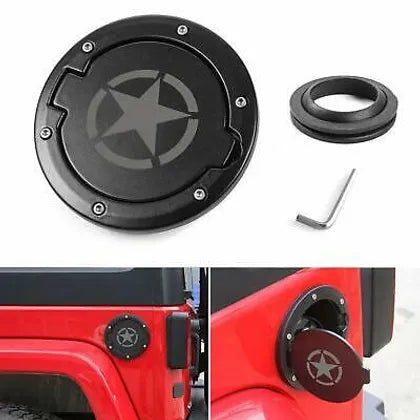JK Aluminum Fuel Cap - STAR