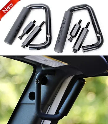 JK Wild Boar Front Grab Handles - Aluminum Black