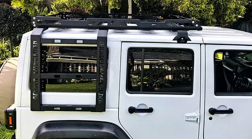 JK 4Door Aluminum Roof Rack w/ Ladder Roof Luggage