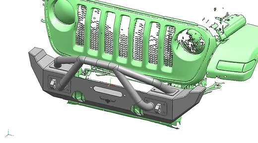 JK/JL Longhorn Double X Striker Front Bumper w/ Winch Cover Plate