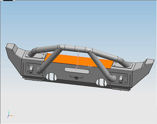 JK/JL Longhorn Double X Striker Front Bumper w/ Winch Cover Plate