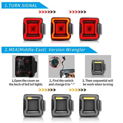JK Tunnel Tail Light -Clear Lens, JL Style