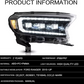 VLAND Ford Ranger Triple LED Projectors Headlights 2015-on